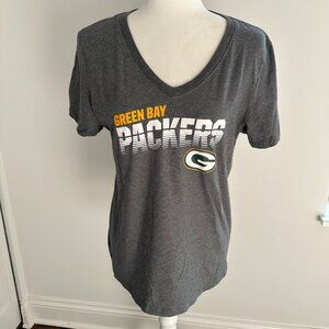 Women's Nike Green Bay Packers Gray V-Neck T-Shirt, Size M